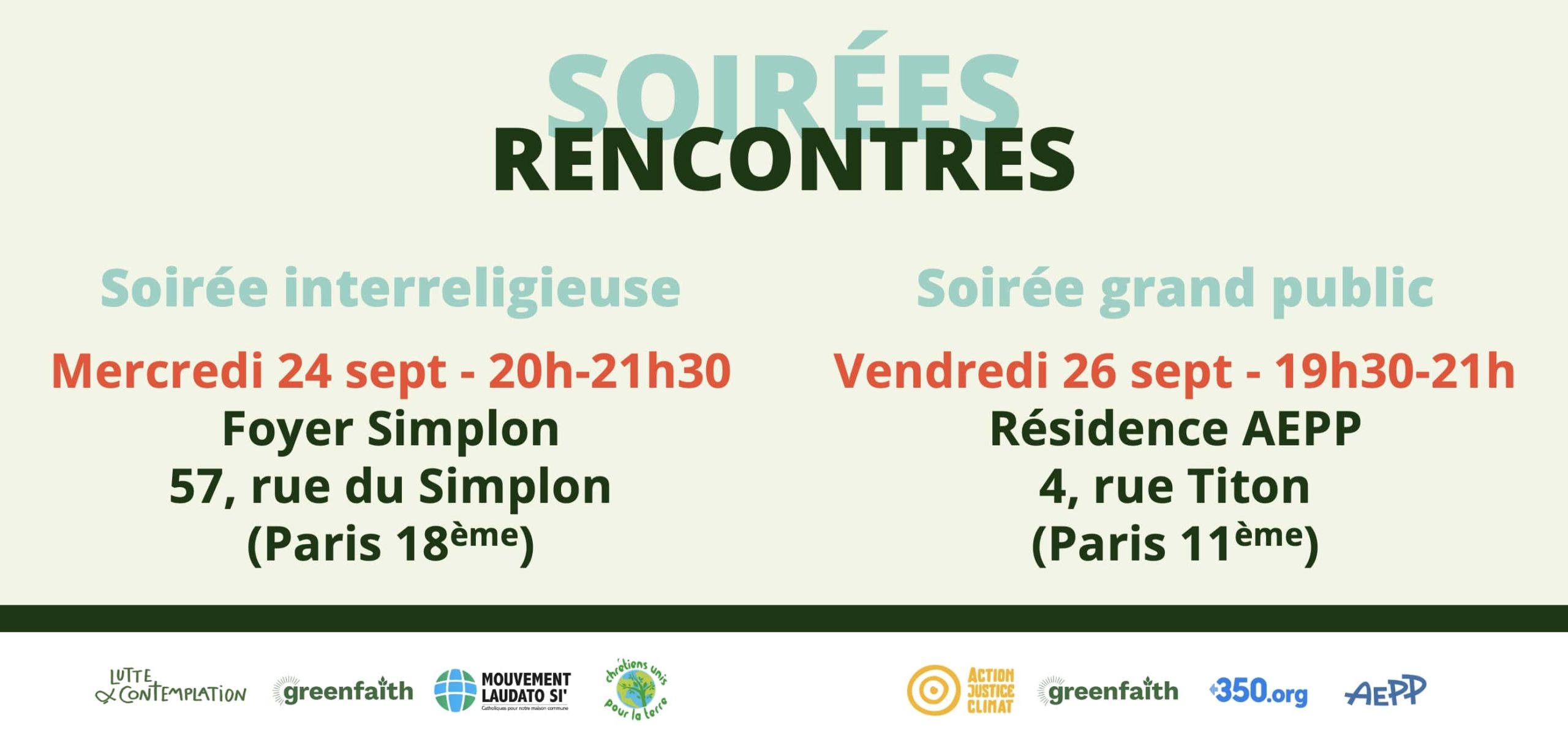 Visuel soirées de rencontre avec la délégation brésilienne de GreenFaith