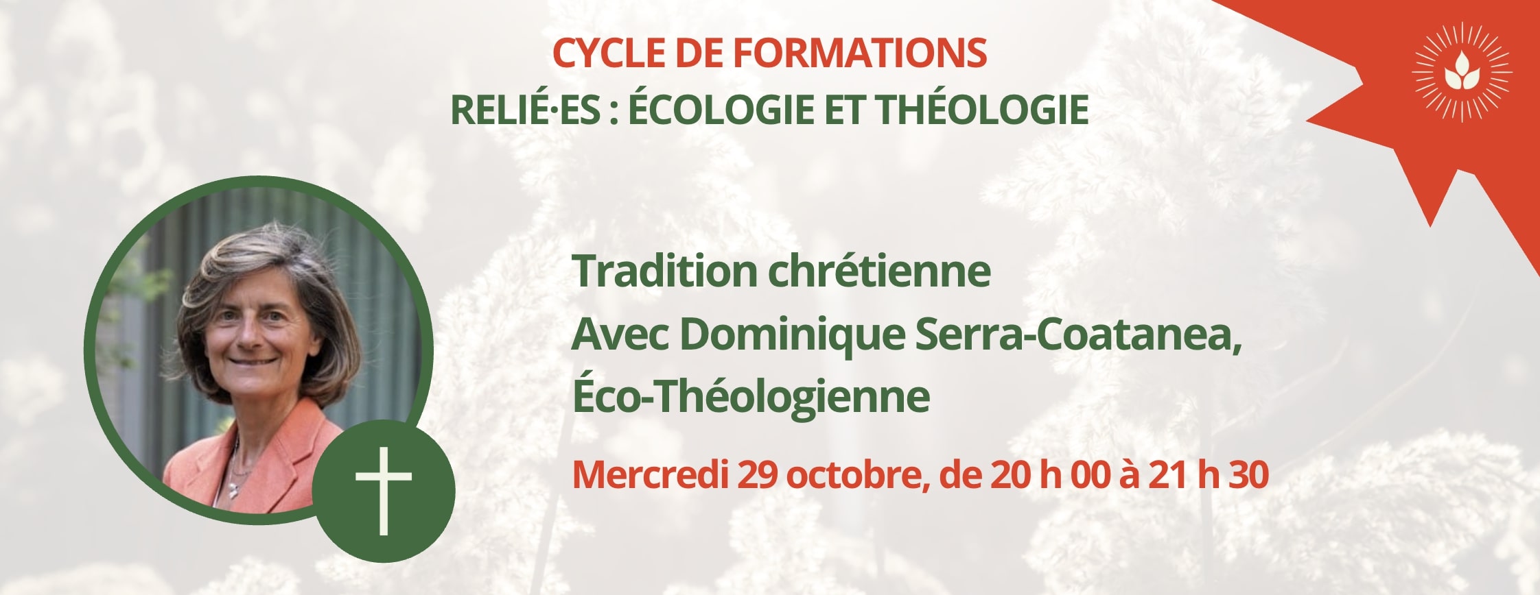 Visuel de l'appel d'éco-théologie avec le christianisme