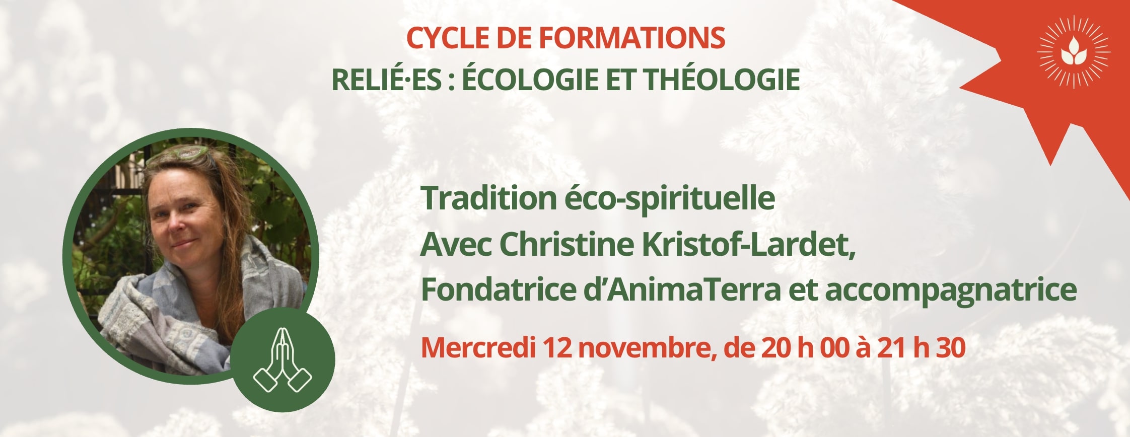 Visuel de l'appel d'éco-théologie avec l'éco-spiritualité