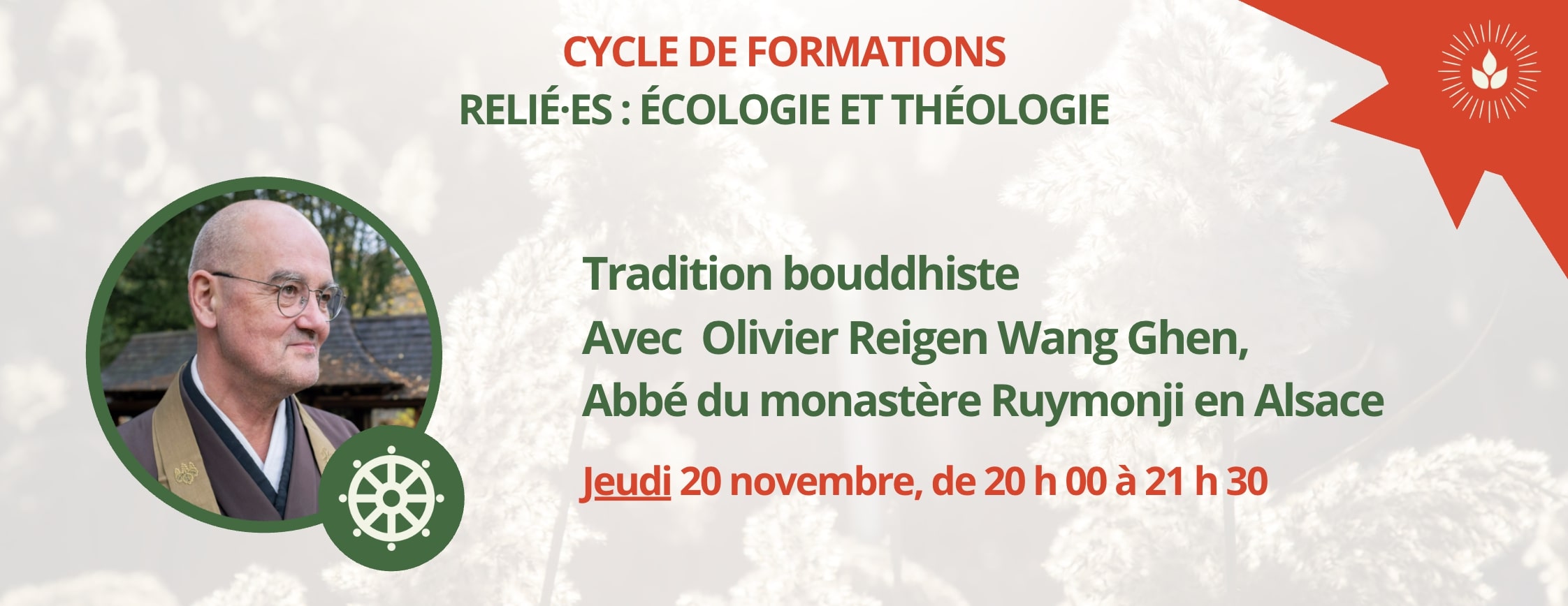 Visuel de l'appel d'éco-théologie avec le bouddhisme Visuel de l'appel d'éco-théologie avec le bouddhisme